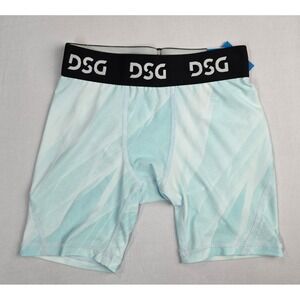DSG Boys Compression Shorts Light Blue White Graphic Athletic Baselayer Size M